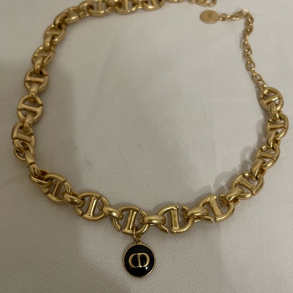 Dior necklace CD gold tone